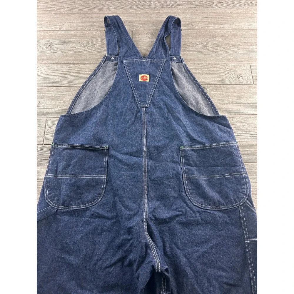 Red Kap Mens Blue Denim Bib‎ Overalls Workwear Carpenter Pants Indigo 46 x 31
